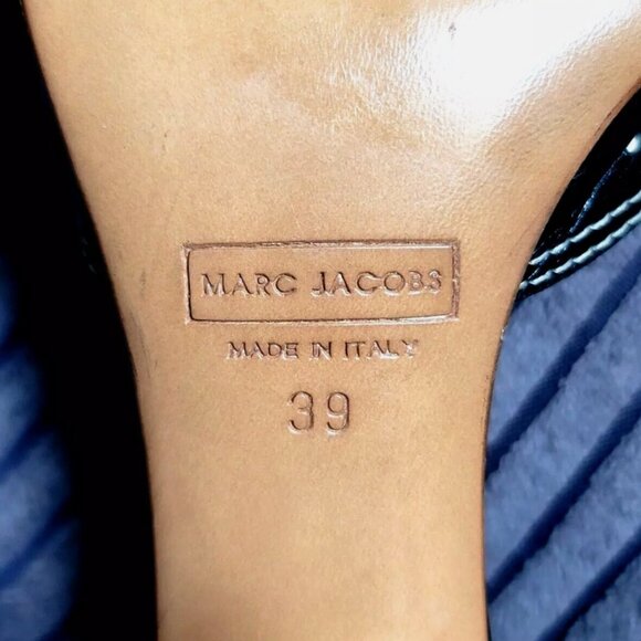 Marc Jacobs Leather Mary Jane Sandal Pumps Black Block Heel Italy US 9 EUC - Picture 6 of 6